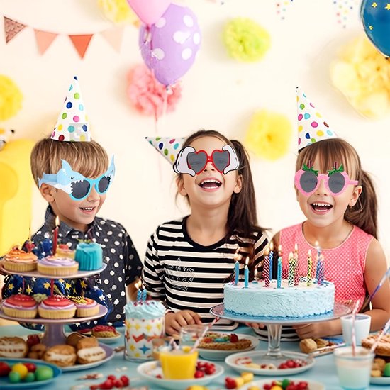 Leuke Zonnebrillen voor Feesten, 9 Paar Hawaii Stijl, Zomerpatroon, Ideaal voor Kinderen en Volwassenen, Perfect voor Strand en Themafeesten — afbeelding 2