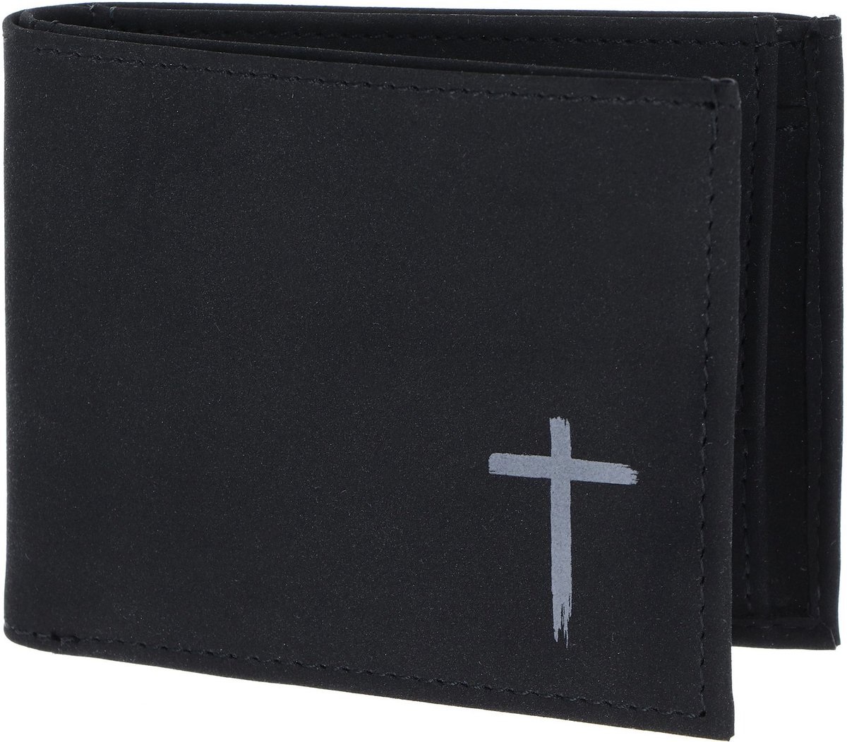 oxmox portemonnee New Cryptan RFID Protect Pocketbörse Freedom Cross Print Grey Black zwart