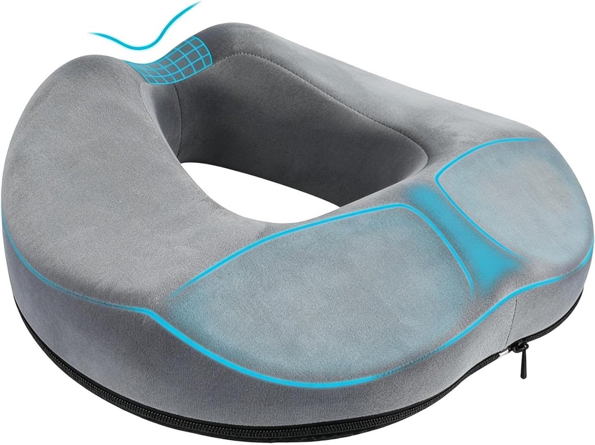 Orthopedisch Zitkussen voor Hemorrhoïden, Ergonomisch Donut Kussen van Geheugenschuim voor Auto, Sofa en Kantoor