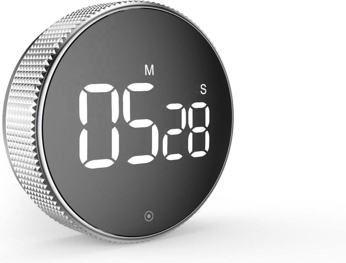 Juleika® Digitale Kookwekker – Incl. 3 AAA batterijen | Magnetische Timer met Draaiknop – Groot Display – Timer & Stopwatch – Zwart