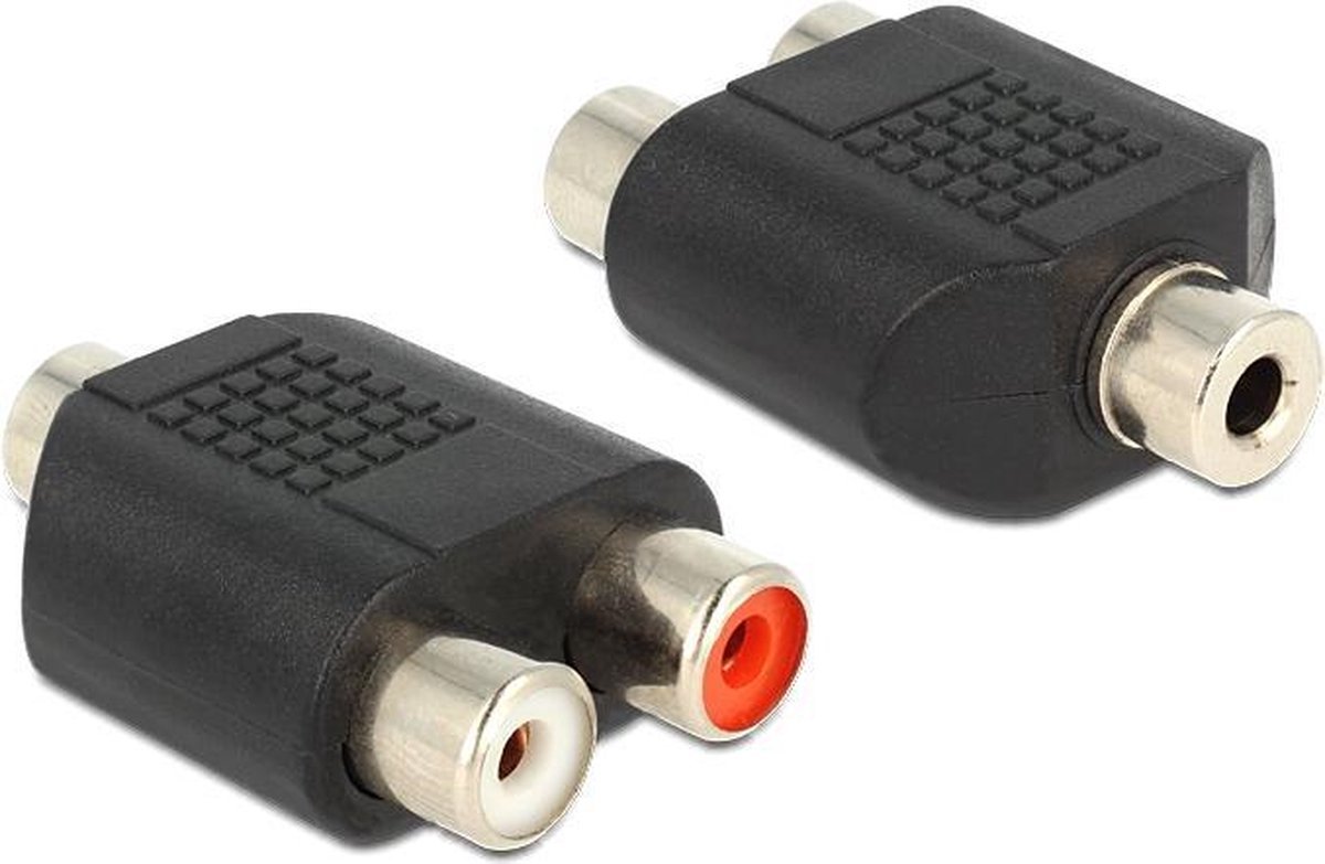 Tulp Mono (Vrouwelijk) naar Tulp Stereo (Vrouwelijk) Adapter – RCA Tulp Female Splitter – Audio Verloopstekker voor Speakers, Versterkers en Audioapparatuur – Compact Plug & Play Design