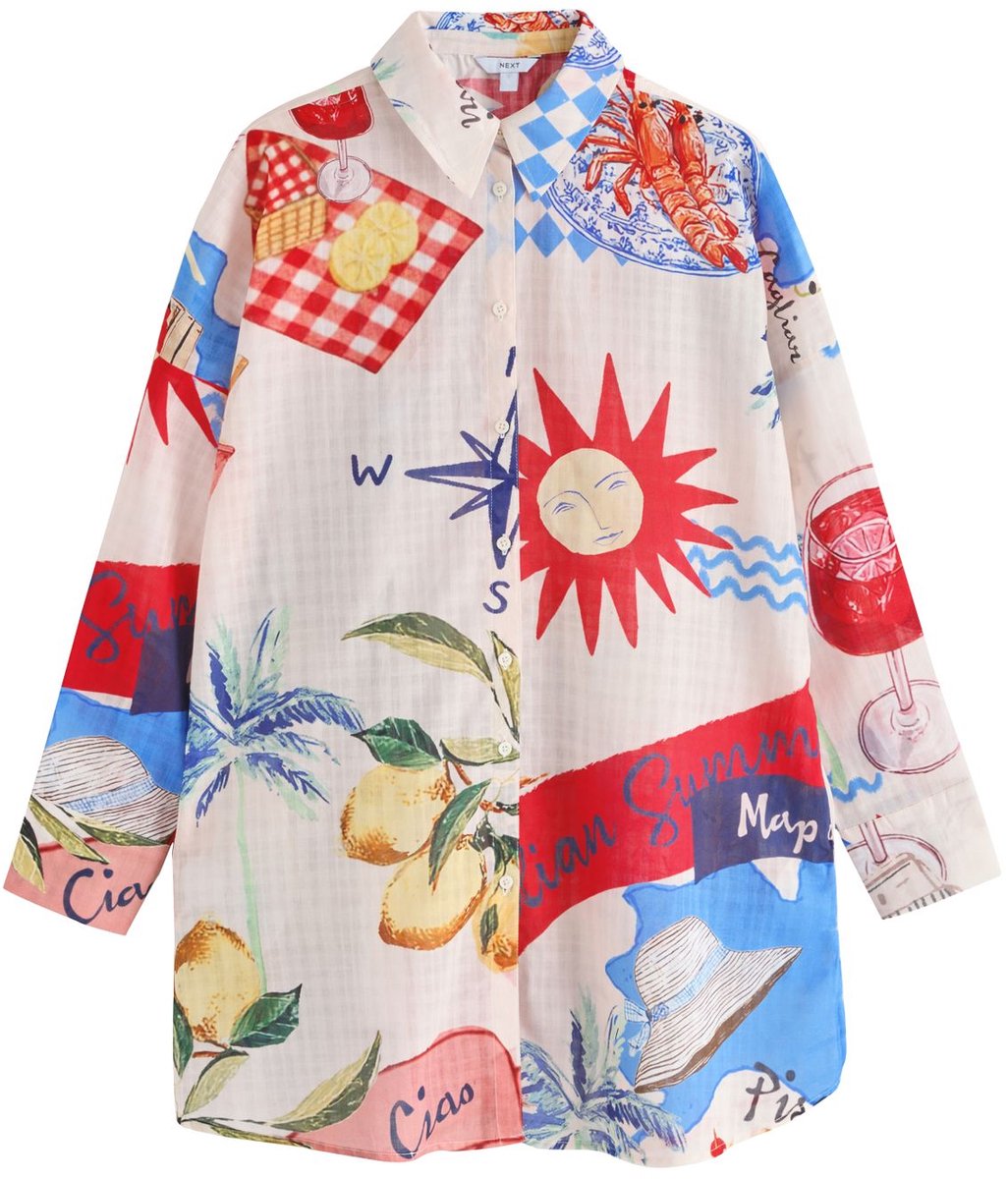 Next - Dames - Strandshirtjurk - Crème
