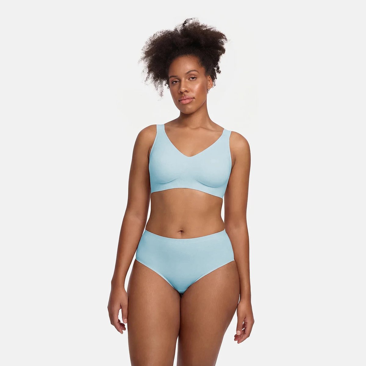 cfab - Slips met hoge taille | Pak van 3 - Lichtblauw - XS