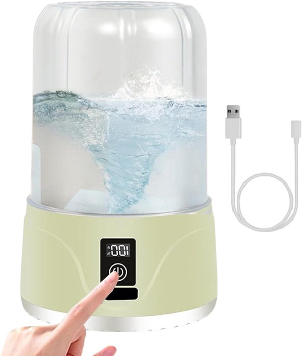 Ondergoed Wasmachine Reis Wasmachine Kleine Kleding Reinigen Compact Opvouwbaar Ontwerp 20 x 13 cm Wit Groen