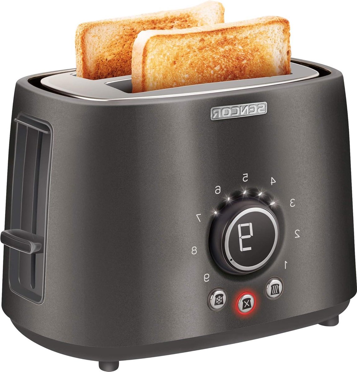 Elektrische Broodrooster - Tosti Apparaat - Ontbijt Bereiden - 9 Intensiteitsniveaus - 2 Sleuven - Zwart
