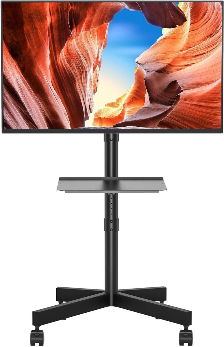 Tv Standaard Verrijdbaar - Tv Voet op Wielen - Tv Statief - Schermlift