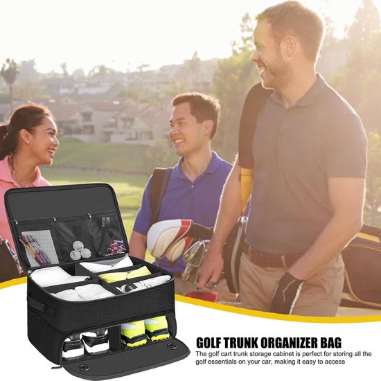 Golfschoenentas - Golfkoffer Organizer - Auto Opbergen - Opvouwbaar Ontwerp - 45 x 345 x 24 cm - Zwart — afbeelding 2