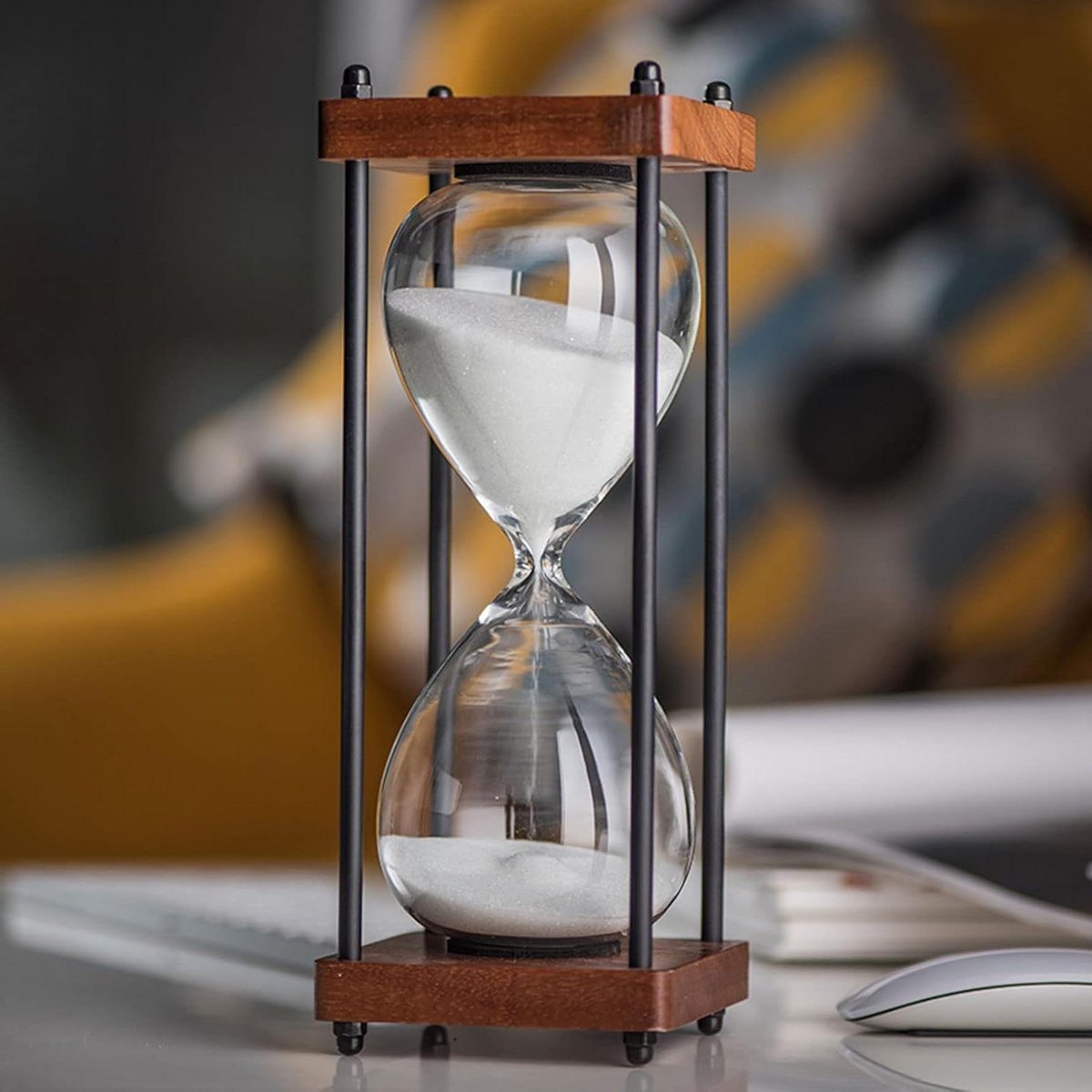 Zandloper Timer - Zandklok - Tijdmanagement - Nauwkeurig tot 0.01s - 15 Minuten - Wit Zand