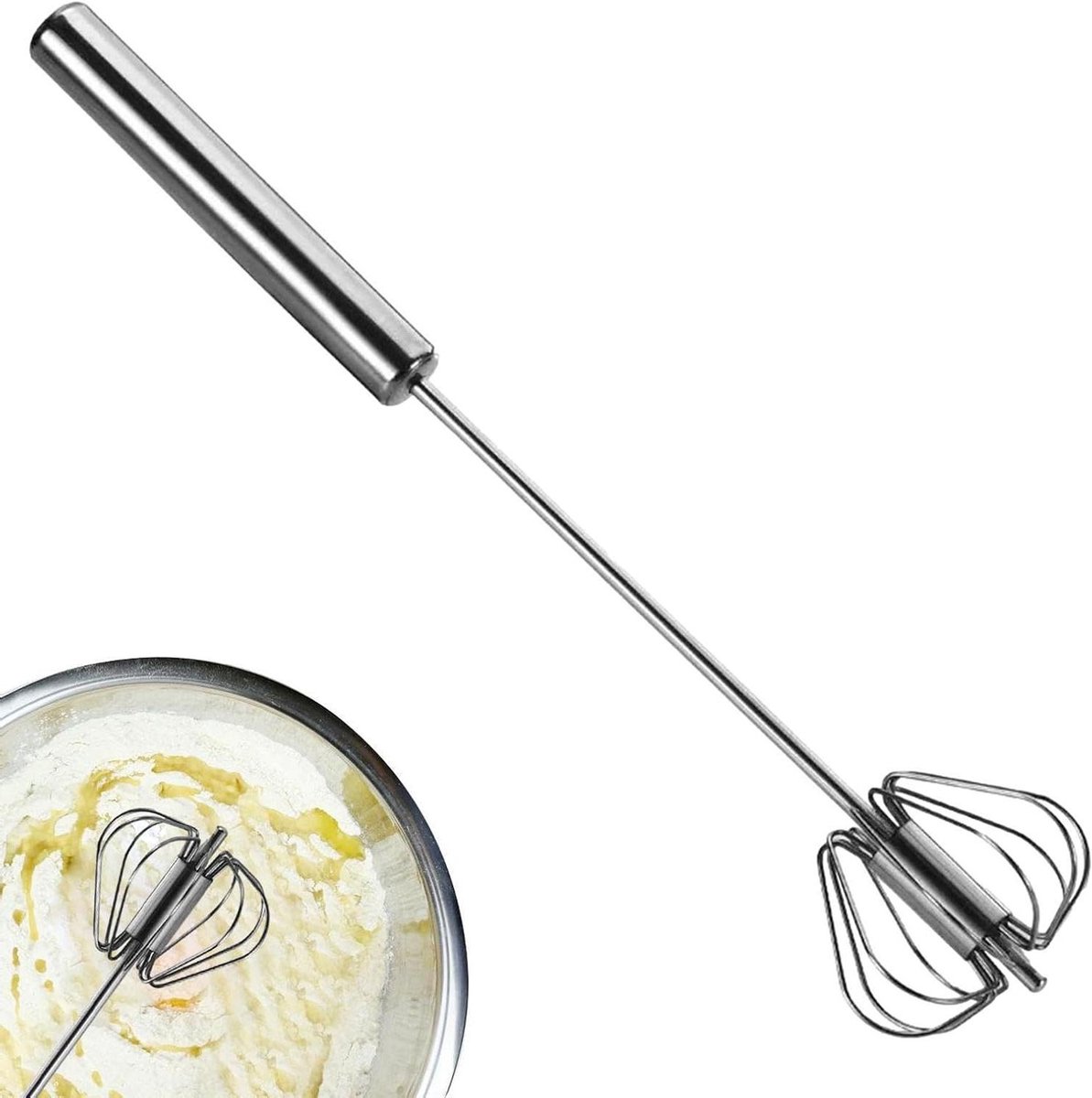 Eierklopper garde - Keuken mixer - Beslag maken - Semi-automatisch - 30.5 cm - Roestvrij staal
