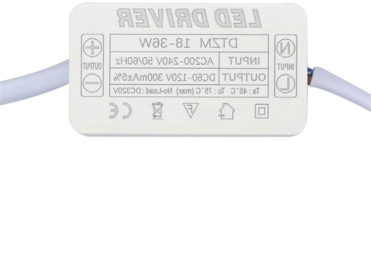LED Driver - Licht Transformator - Verlichting Aansturen - Constante Stroom - 300mA - Zwart