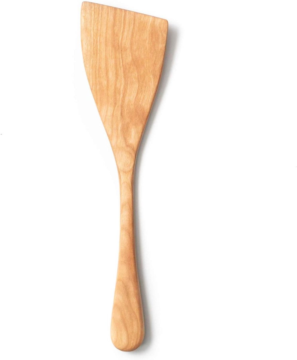 Houten Spatel - Kookpeddel Draaier - Keuken Werk - Handgesneden Kersenhout - 30 cm - Bruin