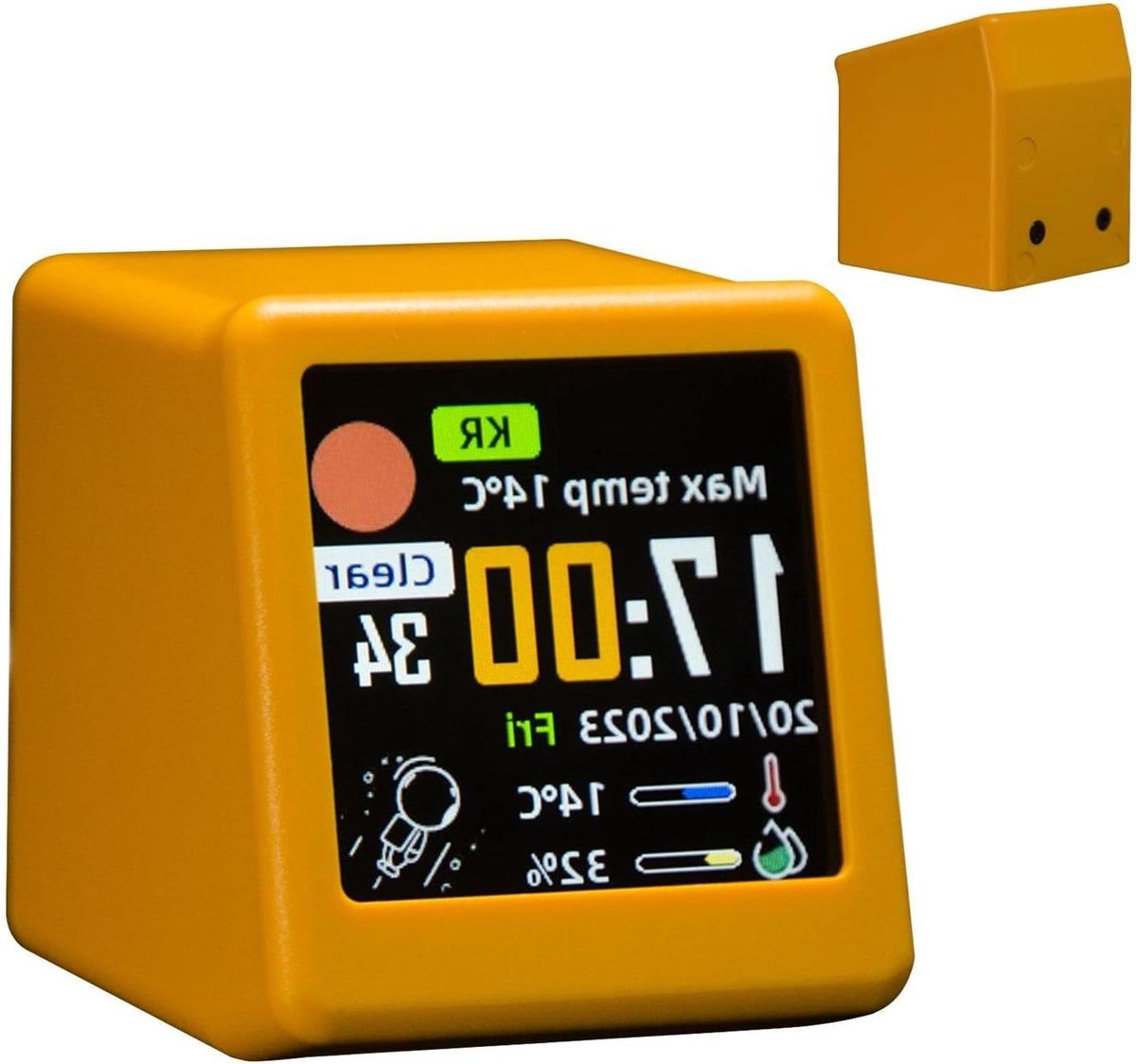 Digitale Klok - Weerstation Bureau - Dagelijkse Planning - LCD Temperatuur Display - 7cm Breed - Zwart