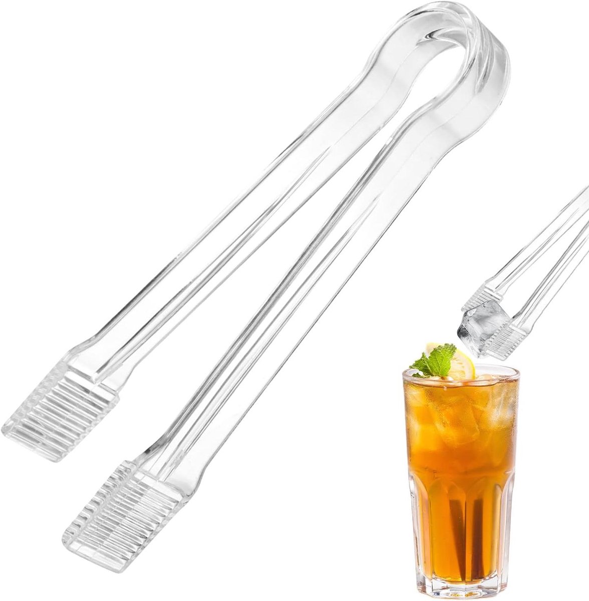 Kleine Tang - Voedsel Serveren - Buffet Decoreren - Antislip Grip - 16 cm - Doorzichtig