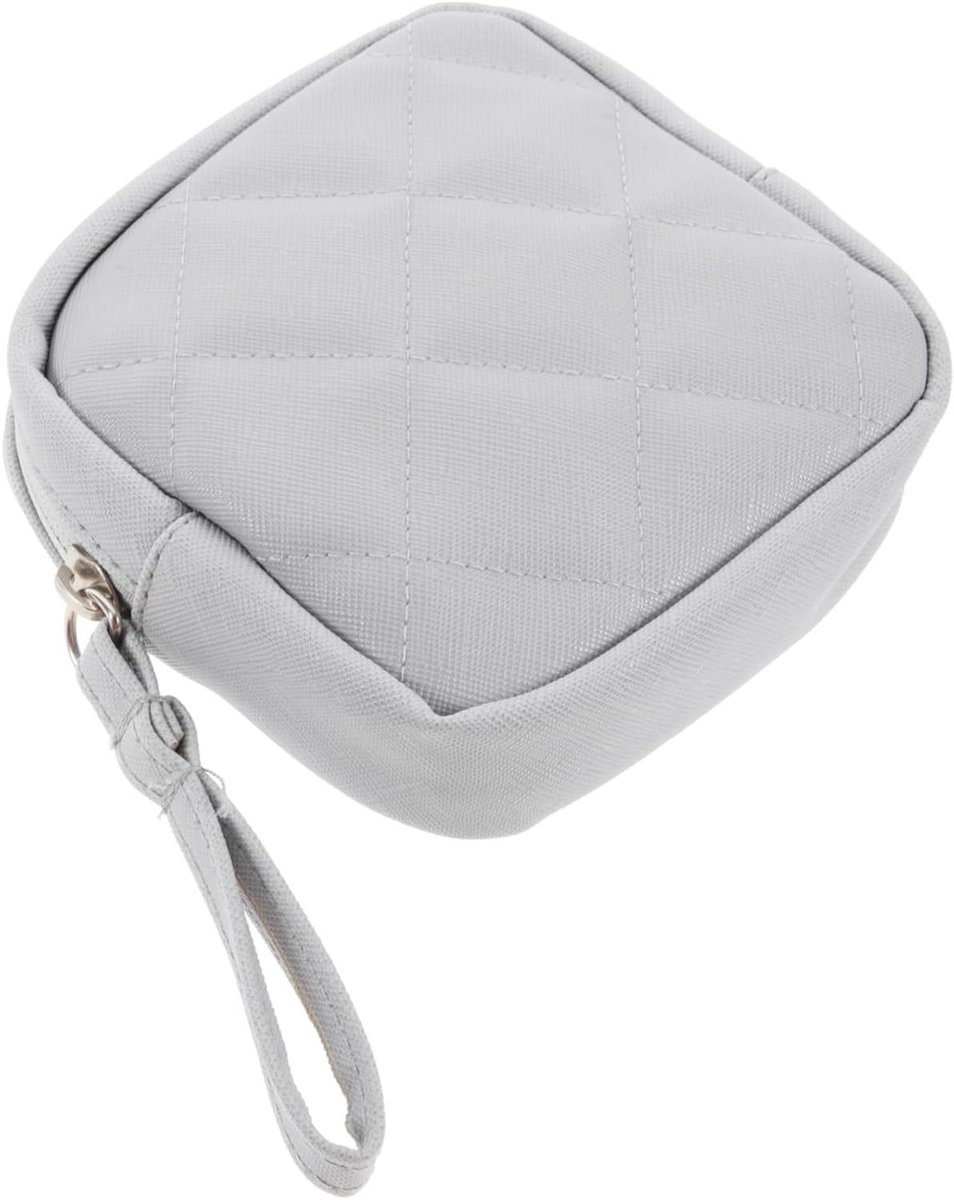 Menstruatiezakjes Set - Servettenhouder Organizer - Hygiëne Onderweg - Handige Drukknop Sluiting - 3 Stuks 13cm - Grijs