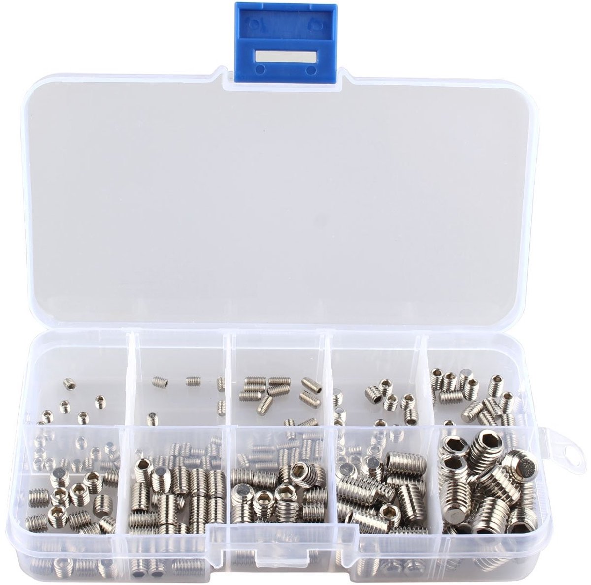 Dailygoods - Cosensi - Dailygoods - Dailygoody - 200 Stuks Hoofd Hex Grub Socket Bevestiging - Assortiment Set Kit - Zeskantschroeven - Verschillende Groottes - Geschikt voor Meubels...