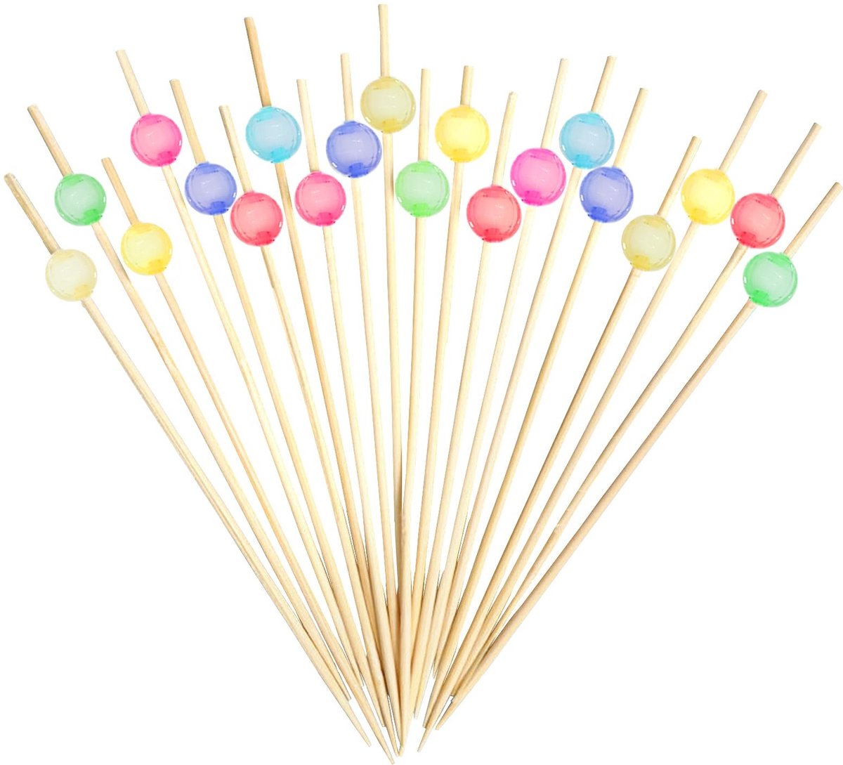 Dailygoods - 100 Stuks Houten Cocktailsticks voor Snacks en Fruit