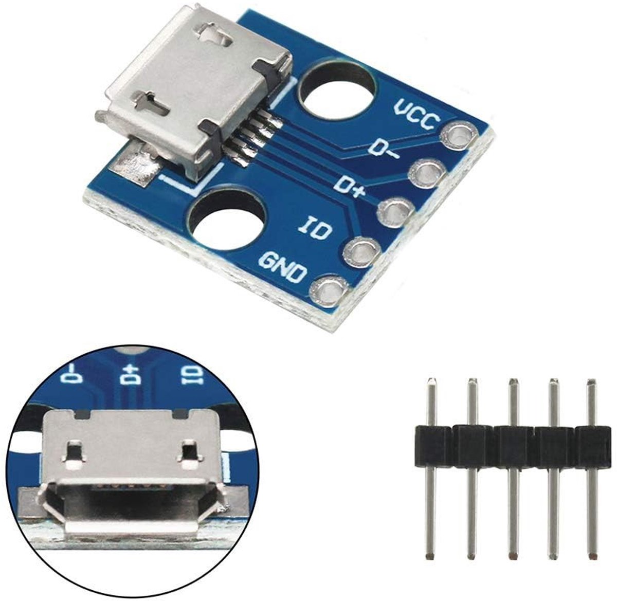 Dailygoods - Set van 10 Vrouwelijke Micro USB naar DIP Adapter