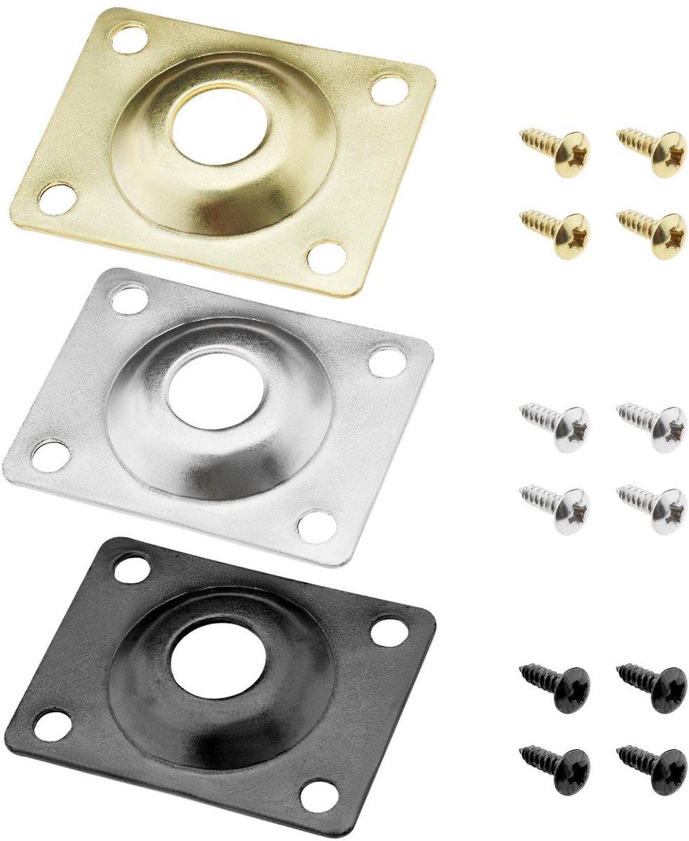 Dailygoods - Set van 3 Gitaar Jack Plates met Schroeven voor Elektrische Gitaren