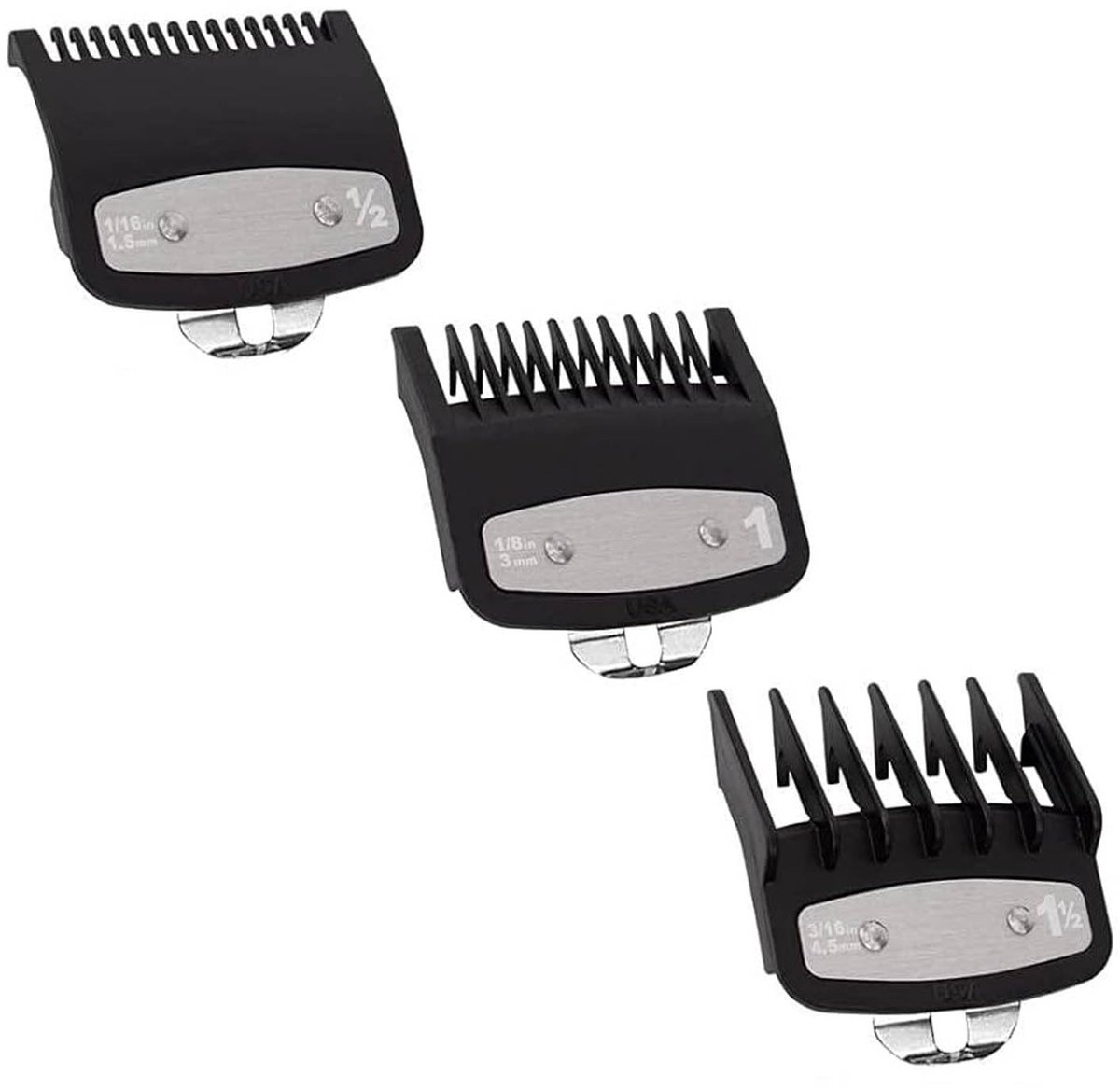 Dailygoods - Set van 3 Professionele Tondeuse Beschermers met Universele Kamhulpstukken