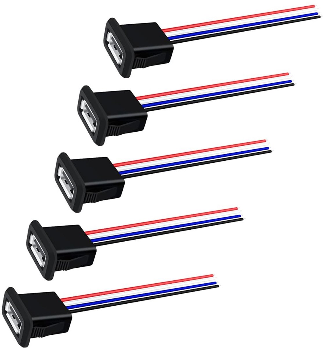 Dailygoods - Waterdichte USB-aansluiting Pigtail-kabel (5 stuks)