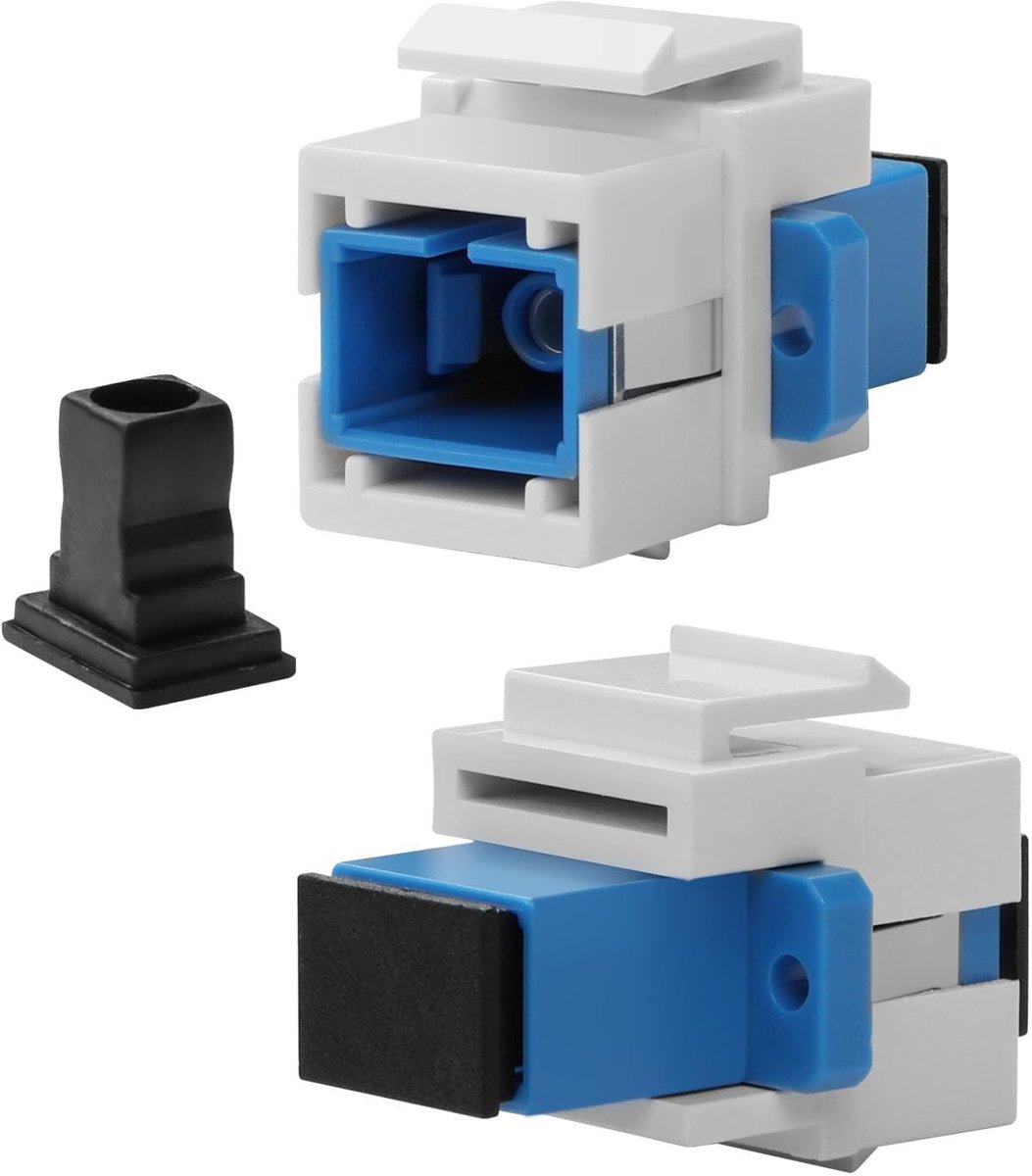 Dailygoods - Dailygoody - SC Fiber Optic Keystone Module Adapter - Witte Fiber Optical Socket Coupler