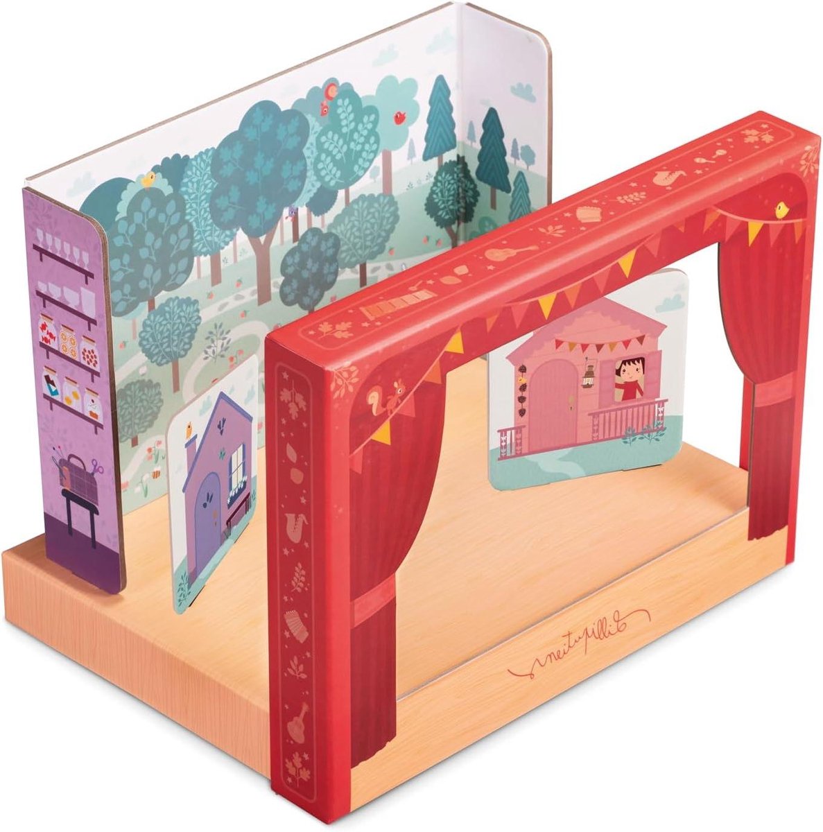 Magnetisch theater - Interactief spel - Verhaal naspelen - Dubbelzijdige scènes - 32 x 24 cm - Meerkleurig