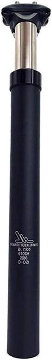 Verende Zadelpen - Fiets Schokdemper - Comfortabel Fietsen - Aluminiumlegering - 350mm Lengte - Zwart