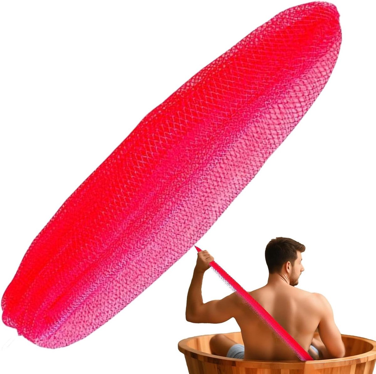 Douche Net - Lichaamsnet - Dagelijkse Reiniging - Vormvast Sneldrogend - 20cm Uitgerekt - Blauw