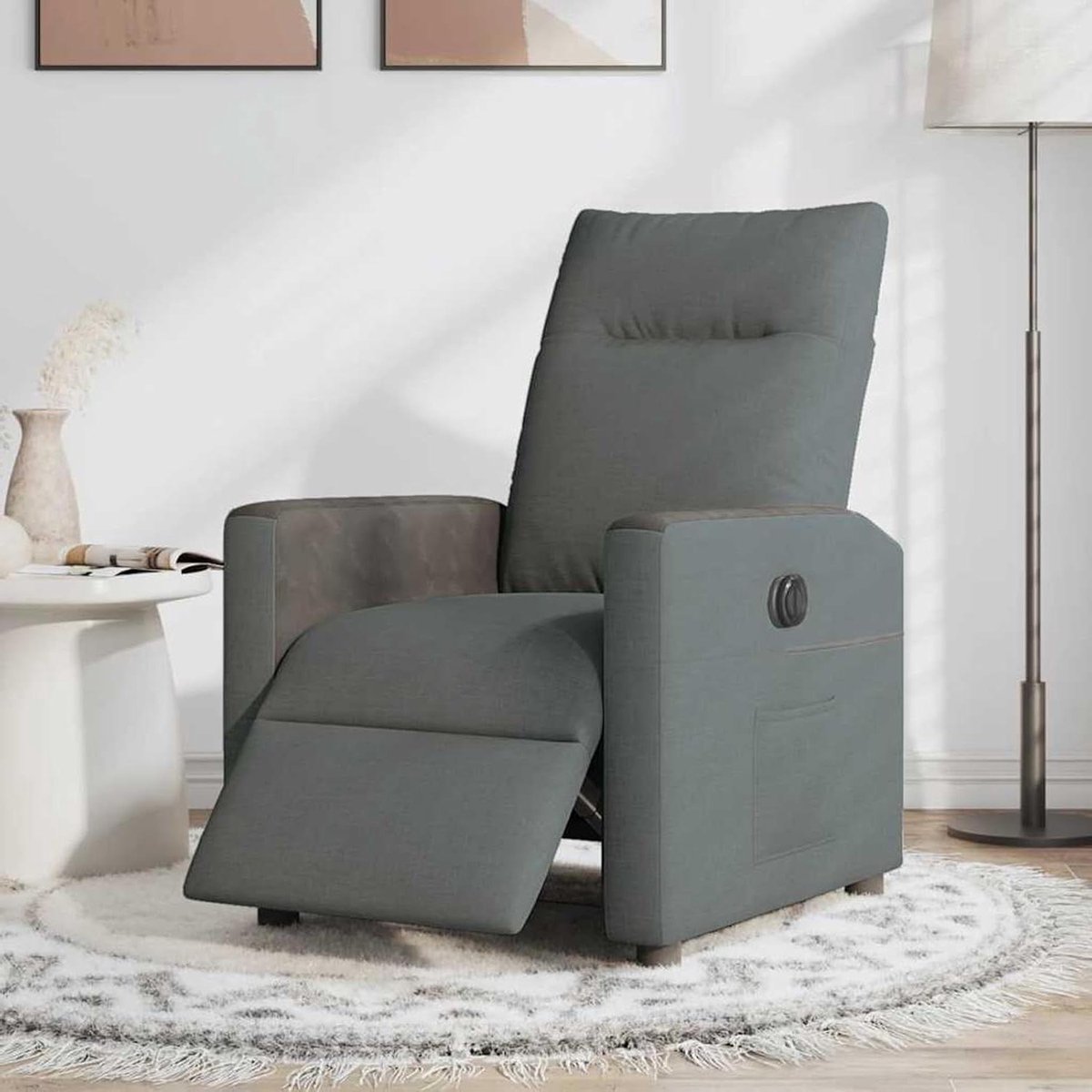 Elektrische Relaxstoel - Comfortstoel Ligstoel - Ontspannen Zitten - Stille Motor - 69 x 86 x 100 cm - Donkergrijs