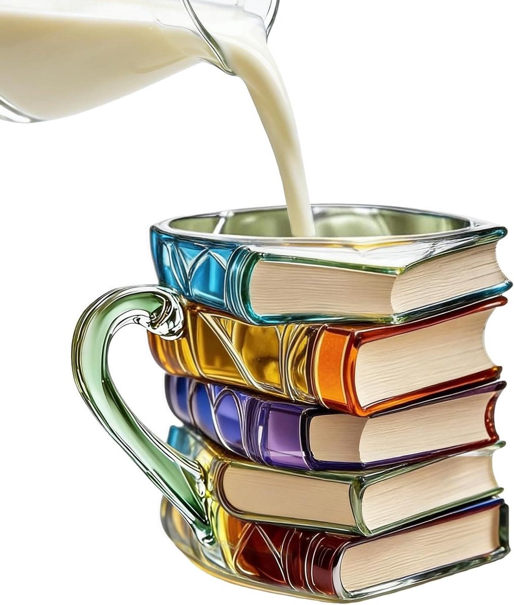 Boekenbeker - Lees mok - Dranken serveren - Handgemaakt ontwerp - 10 cm breed - Uniek