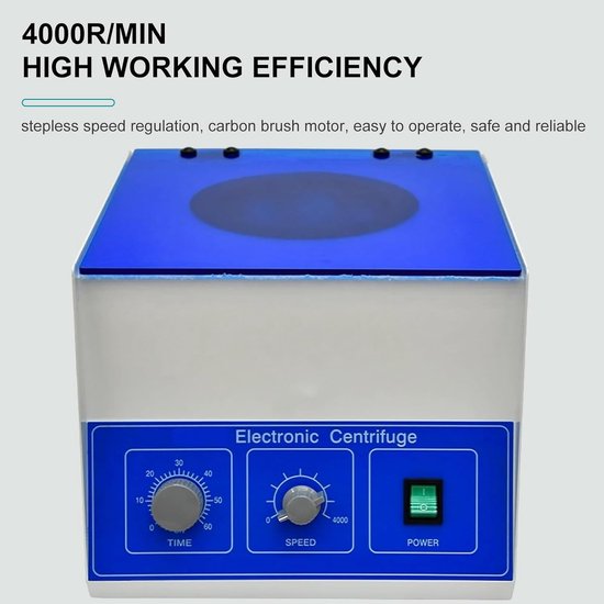 Tafelcentrifuge - Laboratorium centrifuge - Monster scheiding - Instelbare snelheid - 5.4 kg - Wit — afbeelding 5