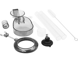 Voederbuis en kom - Aquarium voeder set - Vissen voeren - Voorkomt verspreiding voer - 120g - Transparant