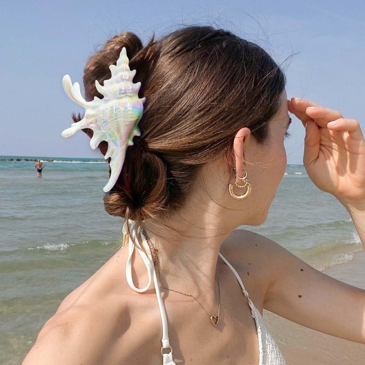 Grote haarspelden - Dames haarclip - Zomerse styling - Uniek schelpdesign - 129 cm - Schelp