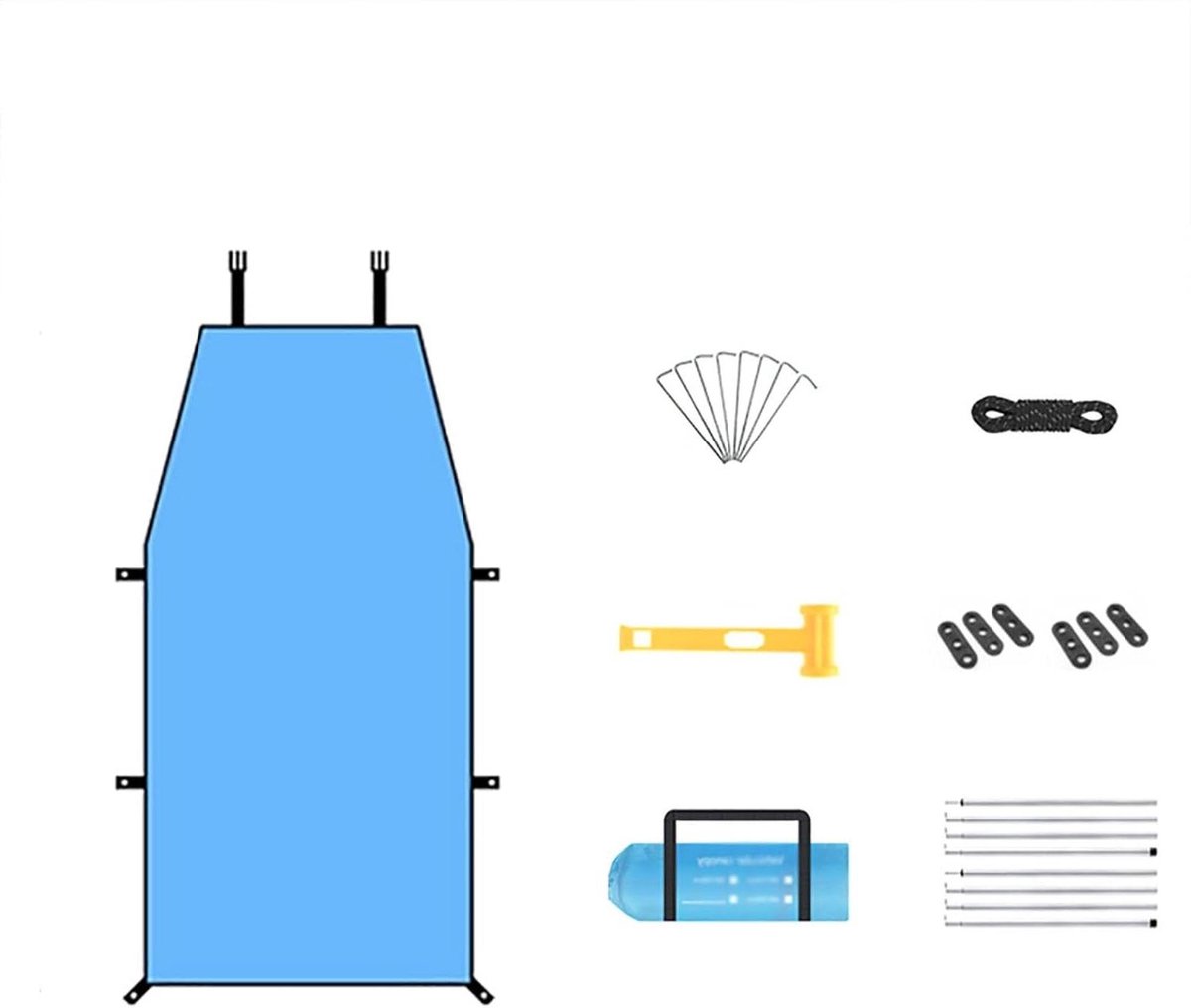Draagbare Voertuigluifel, Regenbestendig Oxford Doek Bus Luifel Camping Zonwering, Overland Luifel Voor Buitenreizen Snel In Te Pakken En Op Te Bergen(Blue,300x150cm/118.1x59.1in)