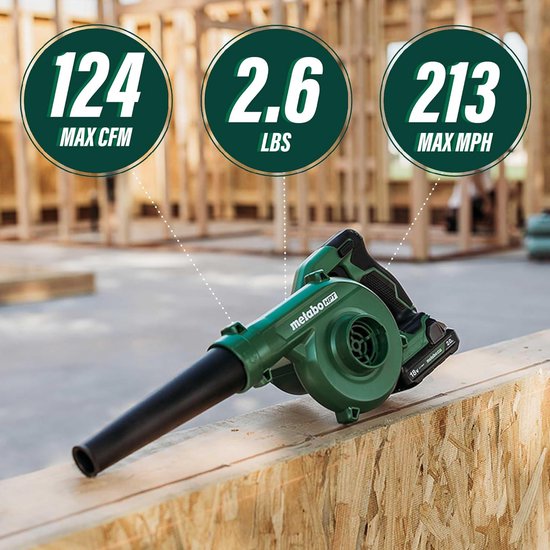 Compacte Blazer - Draadloos Gereedschap - Werkplaats Opruimen - Variabele Snelheid - 124 CFM - Groen — afbeelding 5