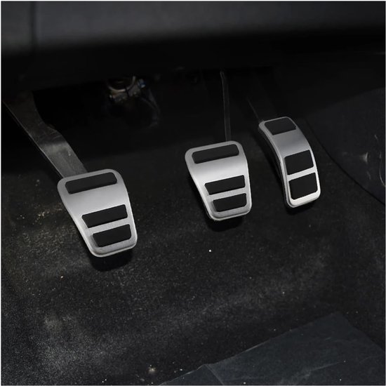 Pedaal Covers Set - Auto Interieur - Sportieve Rijervaring - Antislip & Slijtvast - Roestvrij Staal - Zilver — afbeelding 3
