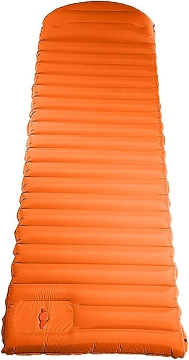 Opvouwbare Picknickdeken Outdoor opblaasbare lucht matras slaapkussen met kussen ultralight wandelen trekking vocht kampeermat vouwbed Zelfopblaasbare Luchtmatras(Orange)