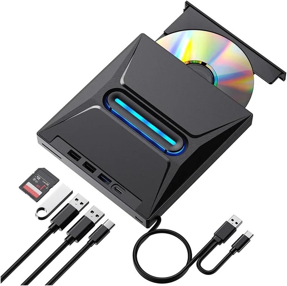 Externe Brander - Optisch Station - Media Archiveren - Snelle USB C - Compact Ontwerp - Zwart