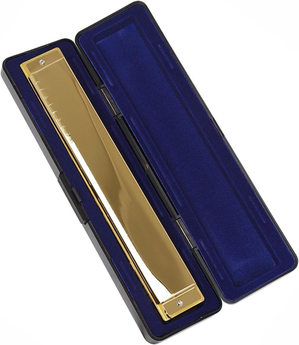 Mondharmonica Set - 28 Gaten Harmonica - Muziek Maken - Luchtdicht Ontwerp - 21 cm Lengte - Goud