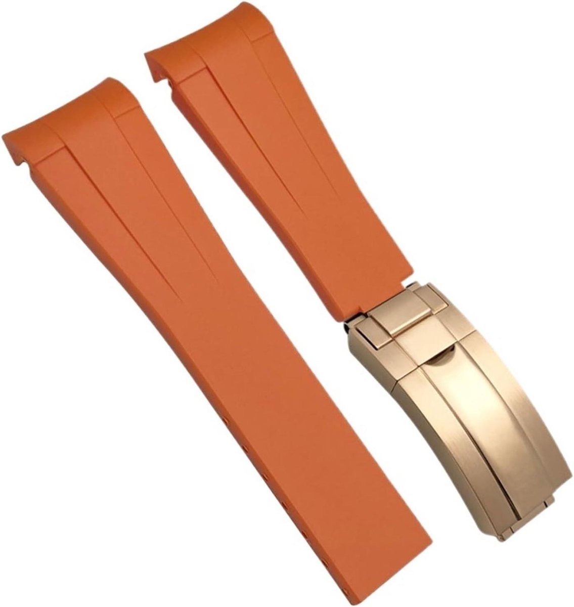 Rubberen Horlogeband - Siliconen Band - Horloge Vervanging - Vouwsluiting - 18-22 mm - Zwart