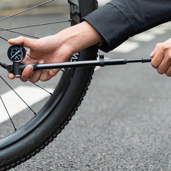 Digitale Schokpomp - Hogedruk Pomp - Fiets Onderhoud - 300 PSI Precisie - 12.8 Inch - Zilver — afbeelding 3