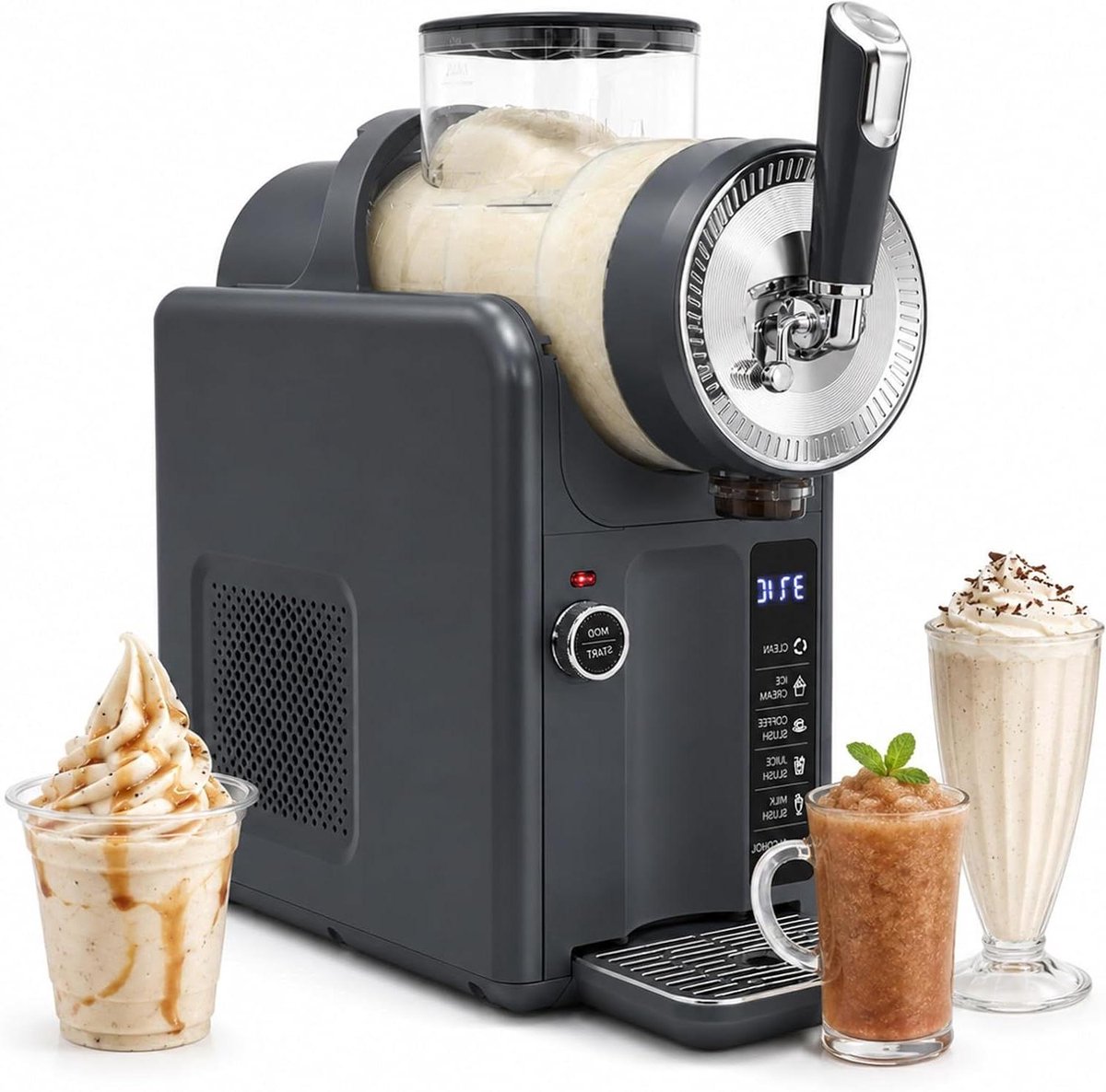 Slushmachine 5-In-1 - IJsdrankmaker - Drankjes Maken - Geen Ijs Nodig - 2 Liter - Zwart