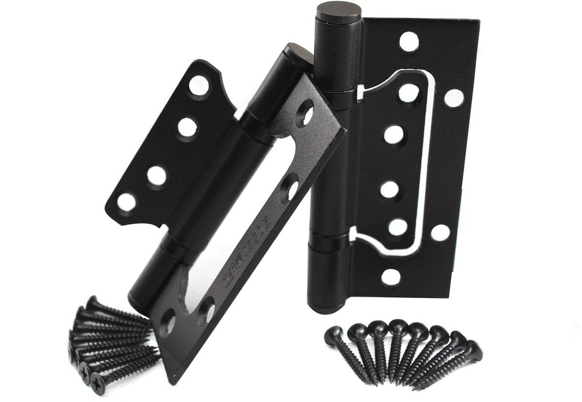 Dailygoods - Dailygoody - Deur Scharnier - Zwart - Zware Kwaliteit - Antiroest - Geluidsarm - Geschikt voor 100 kg - 2 stuks