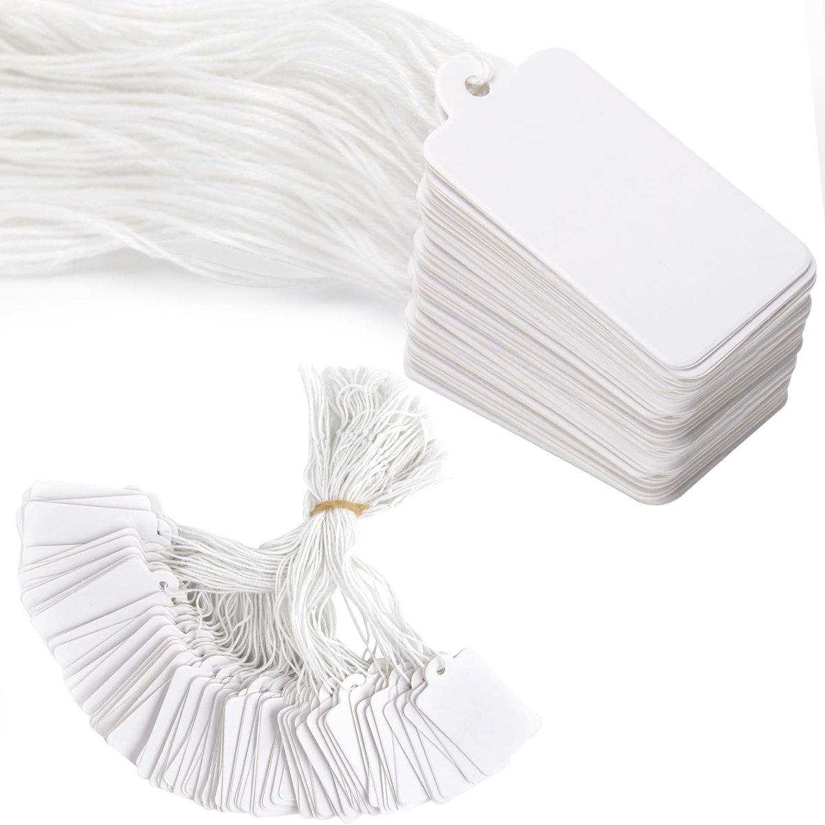 Dailygoods - Dailygoody - Mini Strung Prijskaartjes - Lege Prijsmarker Labels - Handig voor Kleding en Sieraden - 25x45mm - Perfect voor Ambachten en Gift Tags - 5