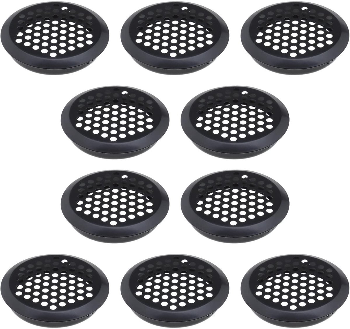 Dailygoods - Dailygoody - Ronde Ventilatieroosters - Roestvrij Staal - Zwart - Ventilatieo