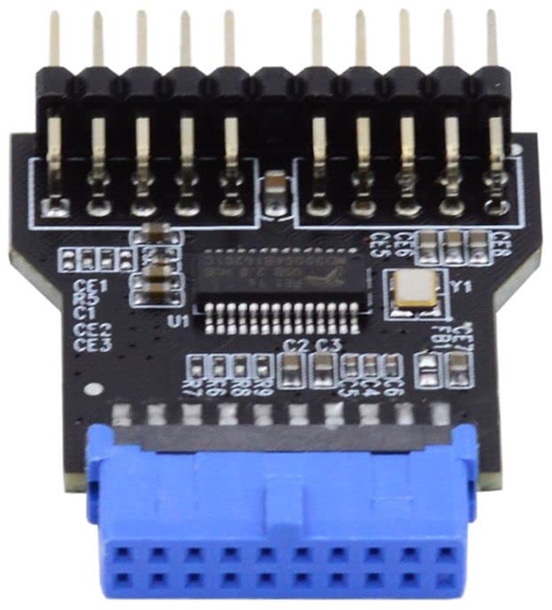 Dailygoods - USB 3.0 Voorpaneel Header naar 2 USB 2.0 HUB Adapter