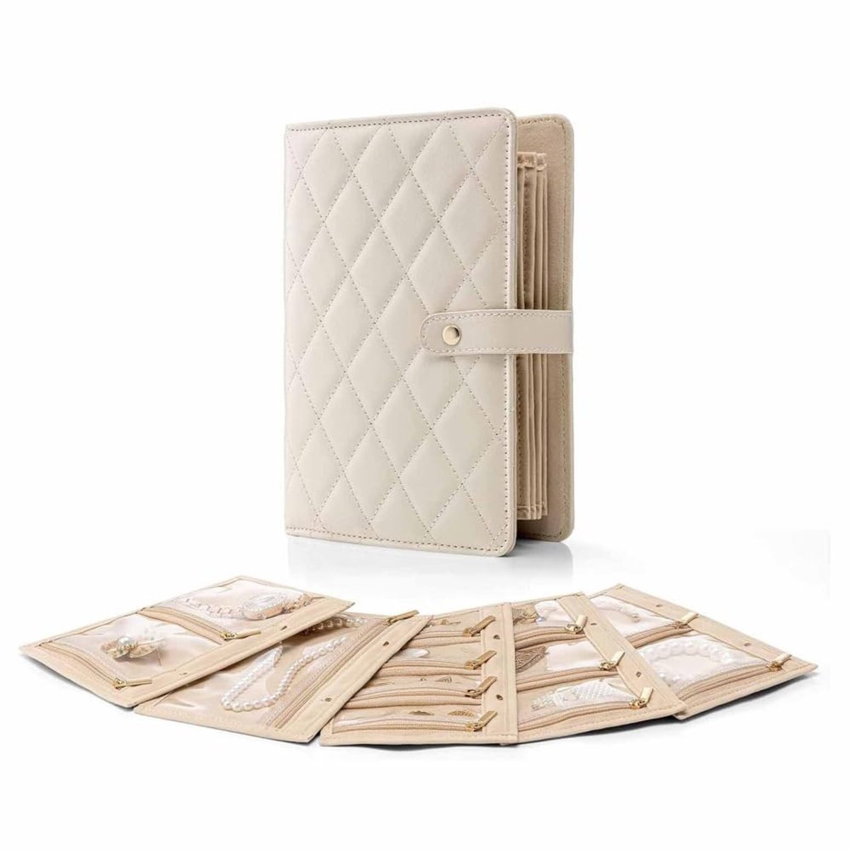 Dailygoods - Leren Sieraden Opbergkoffer met Transparante Rits