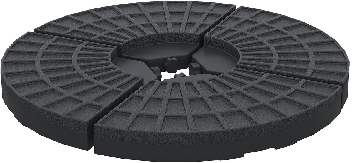 Roossentials basisgewicht voor parasol- Parasolvoet - Parasolbasisgewicht - Ronde parasolvoet - Parasolhouder - 4-delig - Zwart