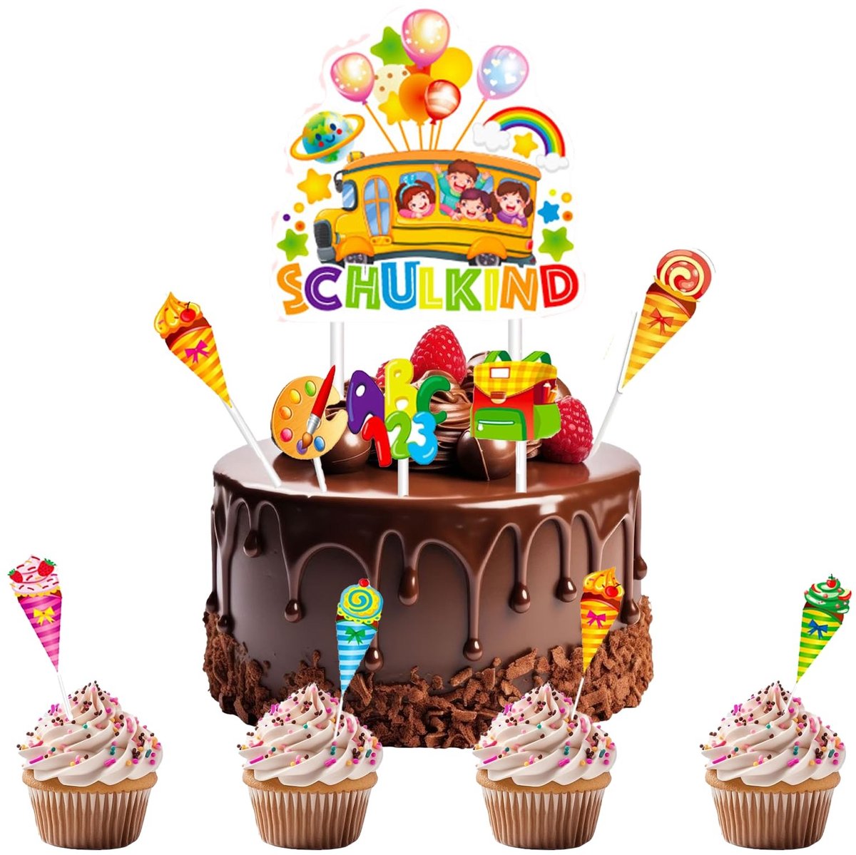 Dailygoods - Set van 38 Taartdecoraties voor Feestelijke Gelegenheden