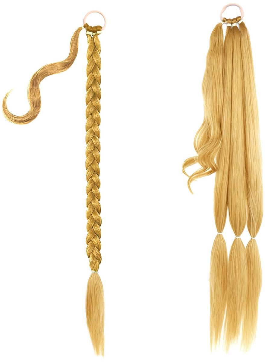 Dailygoods - Set van 2 Gevlochten Paardenstaart-Extensies van 85 cm